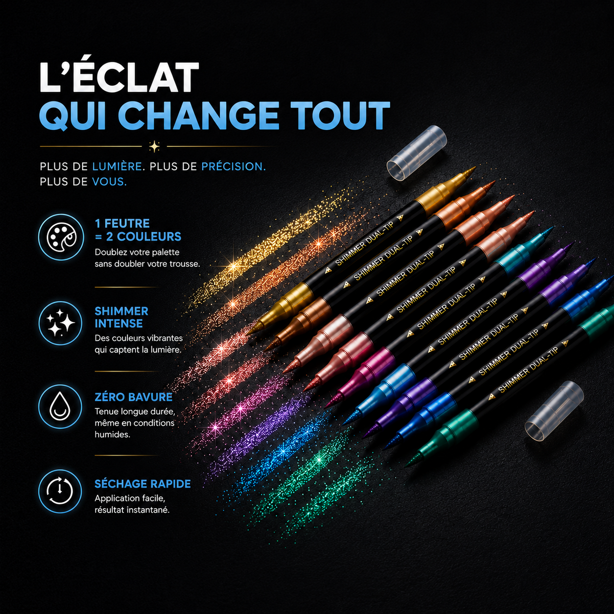 L'ÉCLAT'ART™ — Feutres Shimmer Pailletés