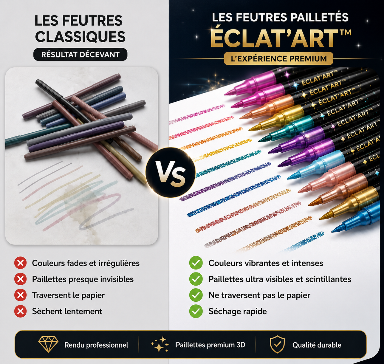 L'ÉCLAT'ART™ — Feutres Shimmer Pailletés